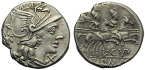 L. Cupiennius, Denarius, Rome, 147 BC; AR (g ... 