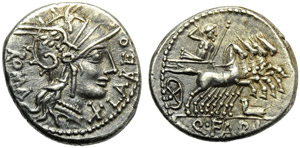 Q. Fabius Labeo, Denario, Roma, 124 a.C.; AR ... 