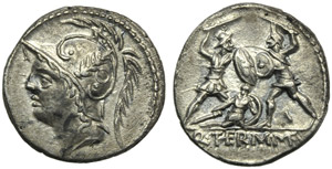 Q. Minucius Thermus M.f., Denarius, Rome, ... 