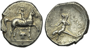 Apulia, Tarentum, Nomos, c. 280-272 a.C.; AR ... 