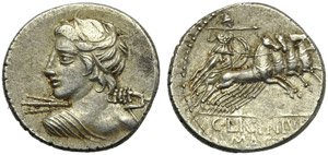 C. Licinius L.f. Macer, Denarius, Rome, 84 ... 