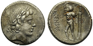 L. Marcius Censorinus, Denario, Roma, 82 ... 
