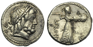 L. Procilius f., Denario, Roma, 80 a.C.; AR ... 