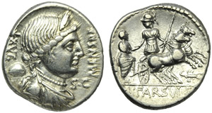 L. Farsuleius Mensor, Denario, Roma, 75 ... 