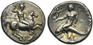 Apulia, Tarentum, Nomos, c. 280-272 BC; AR ... 