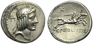 C. Piso L.f. Frugi, Denario, Roma, 67 a.C.; ... 