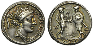C. Servilius C.f., Denario, Roma, 57 a.C.; ... 