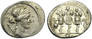 Faustus Cornelius Sulla, Denarius, Rome, 56 ... 