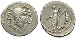 Mn. Cordius Rufus, Denario, Roma, 46 a.C.; ... 