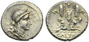 C. Julius Caesar, Denarius, Spain, 46-45 BC; ... 