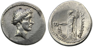 L. Flaminius Chilo, Denarius, Rome, 43 BC; ... 