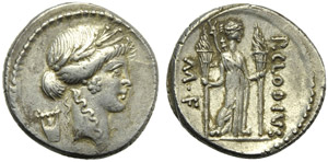 P. Clodius M.f., Denarius, Rome, 42 BC; AR ... 