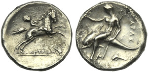 Apulia, Tarentum, Nomos, c. 240-228 BC; AR ... 