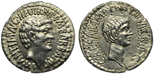 M. Antonius, C. Caesar Octavianus e M. ... 