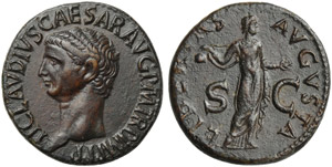 Claudius (41-54), As, Rome, AD 50-54; AE (g ... 