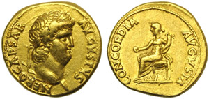 Nerone (54-68), Aureo, Roma, c. 64-65 d.C.; ... 