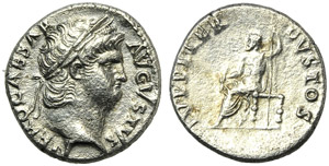 Nero (54-68), Denarius, Rome, c. AD 64-65; ... 