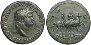 Nerone (54-68), Sesterzio, Lugdunum, c. 65 ... 