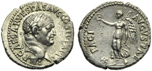 Vespasiano (69-79), Denario, Efeso, 70 d.C.; ... 