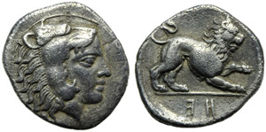 Lucania, Heraclea, Diobol, c. 432-420 BC; AR ... 