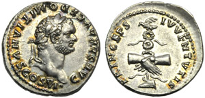 Domiziano, come cesare (Vespasiano 69-79), ... 