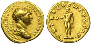Traiano (98-117), Aureo, Roma, 114-117 d.C.; ... 