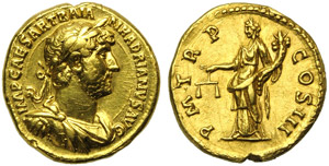 Adriano (117-138), Aureo, Roma, 119-121 ... 