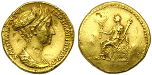 Sabina (Adriano, 117-138), Aureo, Roma, c. ... 