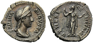 Sabina (Hadrian, 117-138), Denarius, Rome, ... 