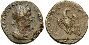 Diva Sabina (Hadrian, 117-138), Sestertius, ... 