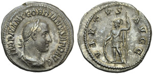 Gordiano II (238), Denario, Roma, Marzo - ... 