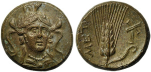 Lucania, Metapontion, Bronze, c. 300-250 BC; ... 