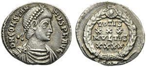 Constantius II (337-361), Siliqua, Arles, AD ... 