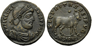 Giuliano II (360-363), Nummus, Sirmium, ... 