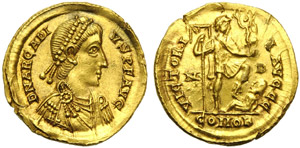 Arcadius (383-408), Solidus, Mediolanum, AD ... 