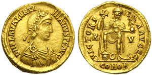 Valentinian III (425-455), Solidus, Ravenna, ... 