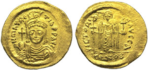 Mauricius Tiberius (583-602), Solidus, ... 
