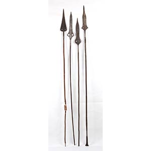 FOUR IRON AND WOOD SPEARS190 cm the ... 