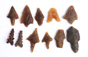 Group of eleven flint small arrowheads ... 
