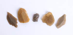 Group of five flint tools Upper Paleolithic ... 