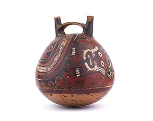 Polychrome double-spouted bowl Perù, Nazca ... 