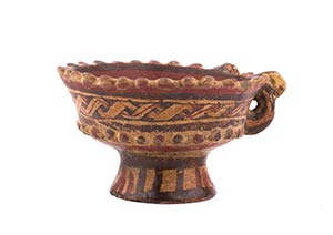 Polychrome footed cup in colombino technique ... 