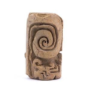 Terracotta cylindrical pintadera Ecuador, ... 