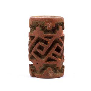 Terracotta cylindrical pintadera Ecuador, ... 