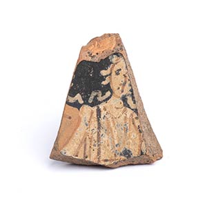 Apulian vase fragment with a figure painted ... 