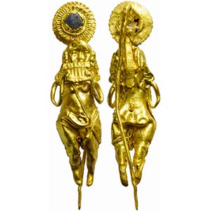 Gold and paste Eros earring  Magna Graecia, ... 
