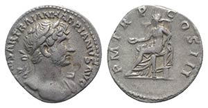 Hadrian (117-138). AR Denarius (18mm, 3.32g, ... 
