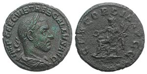 Trebonianus Gallus (251-253). Æ As (23mm, ... 