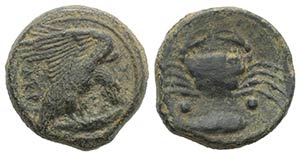 Sicily, Akragas, c. 415-406 BC. Æ Hexas ... 