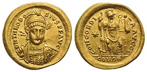 Theodosius II (402-450). AV Solidus (21mm, ... 